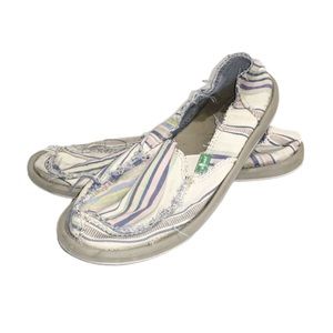 -SALE- SANUK Women's Striped Slip On Loafers Size 6